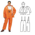 PVC Polyester 3 Piece Orange Rainsuit